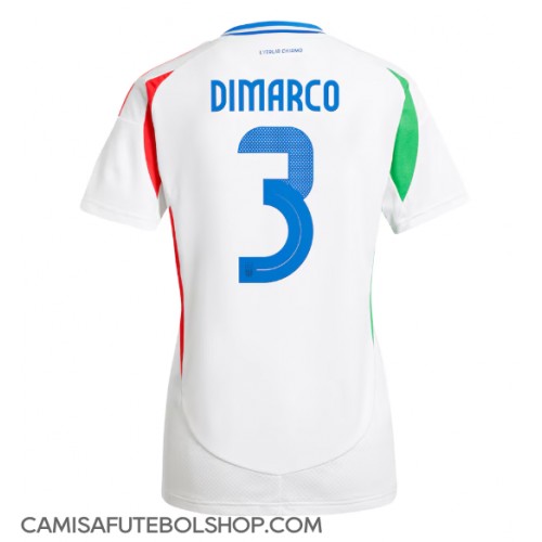 Camisa de time de futebol Itália Federico Dimarco #3 Replicas 2º Equipamento Feminina Europeu 2024 Manga Curta